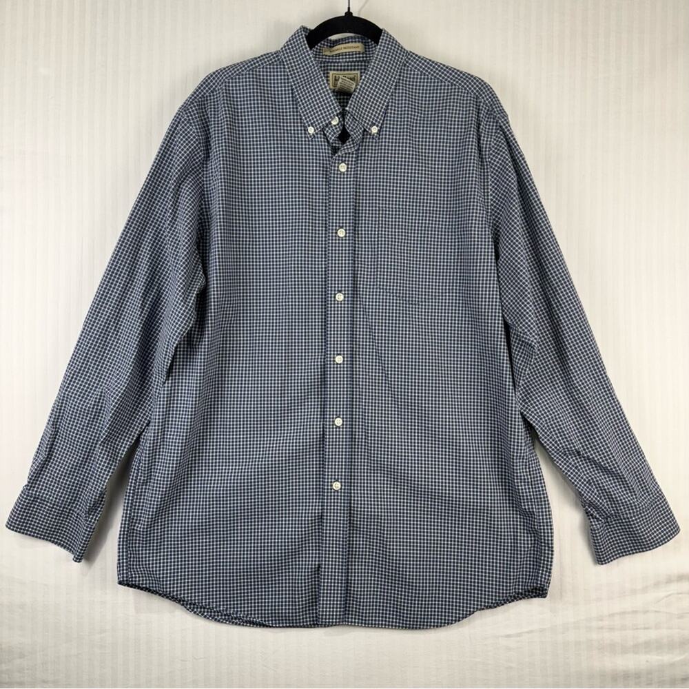 L.L. Bean Wrinkle Resistant Blue/White Checkered Button Down Shirt Men’s Large